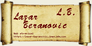 Lazar Beranović vizit kartica